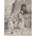 Judith putting Holofernes's head into a sack held open by a maid servant