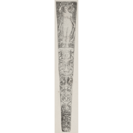 Diseño ornamental para vaina de daga con decoración de grutescos.