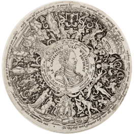 Design for an engraved tazza with a portrait of William I of Orange as Commander of Wisdom