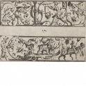 Two panels with grotesque figures