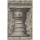 Design for the capital and base of a column against arabesque background