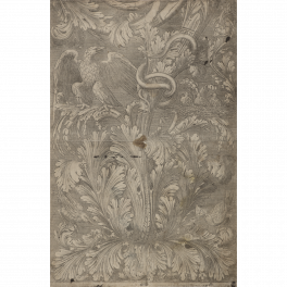 Plate depicting lower part of a Roman pilaster with acanthus leaves, eagle and other birds and insects