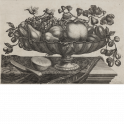 Still life with fruits in a tazza with ribbed decoration
