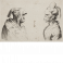 A couple with deformed faces depicted bust-length
