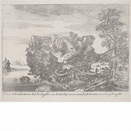 Landscape in the shape of the head of a bearded man