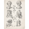 Six heads with two leaf ornaments