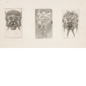 Three grotesque masks
