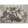 A putto holding on to a sea monster with deer head